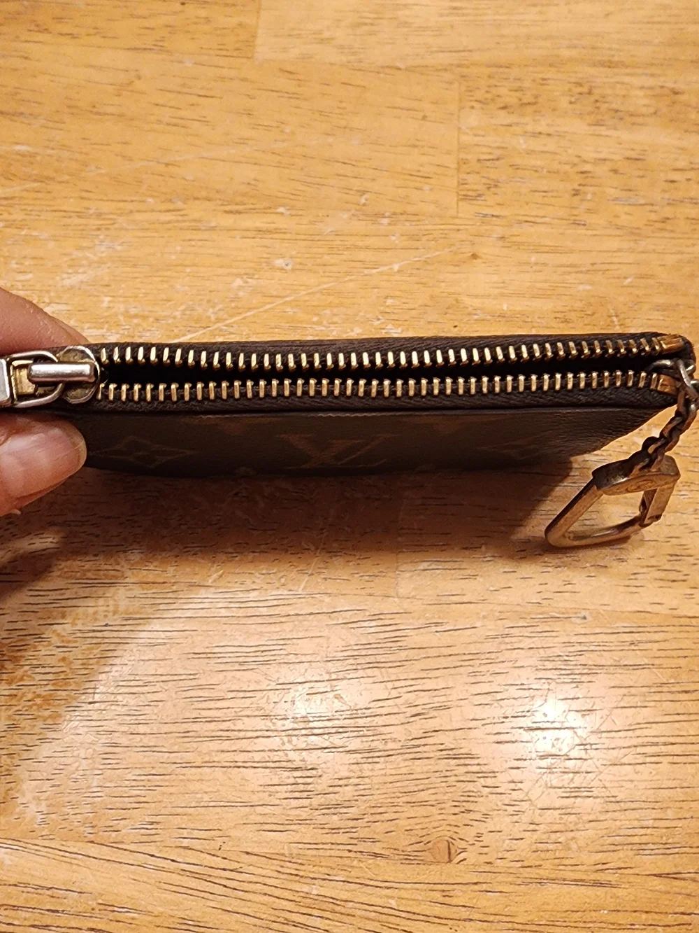Louis Vuitton Monogram Canvas Key Pouch Wallet in Brown and Gold